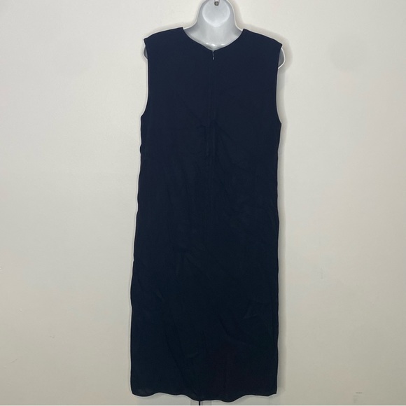 TER ET BANTINE Navy Sleeveless V Neck Viscose Steath Dress Size 46IT 10USA - Picture 6 of 16